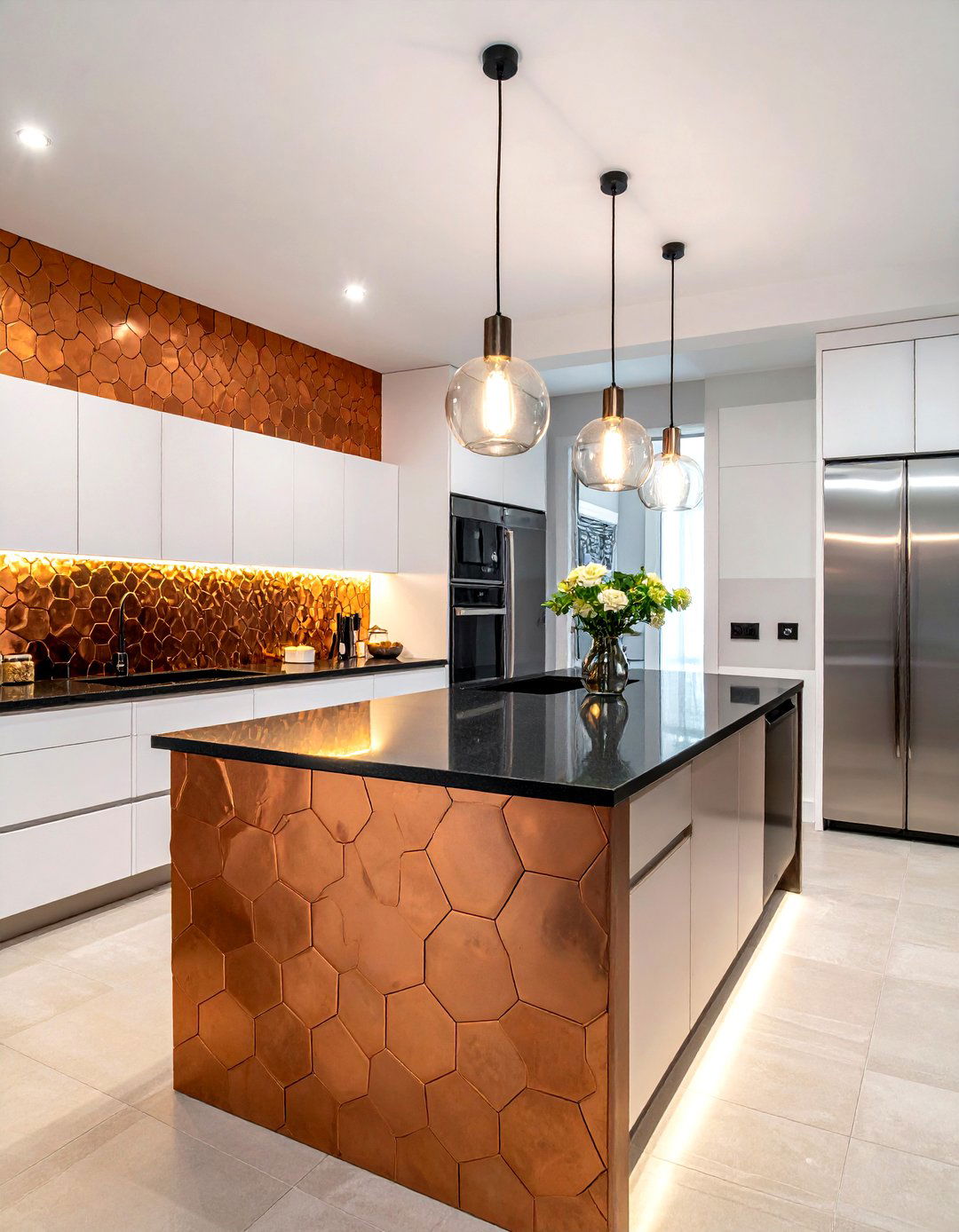 Copper backsplash tiles - 30 copper decor ideas