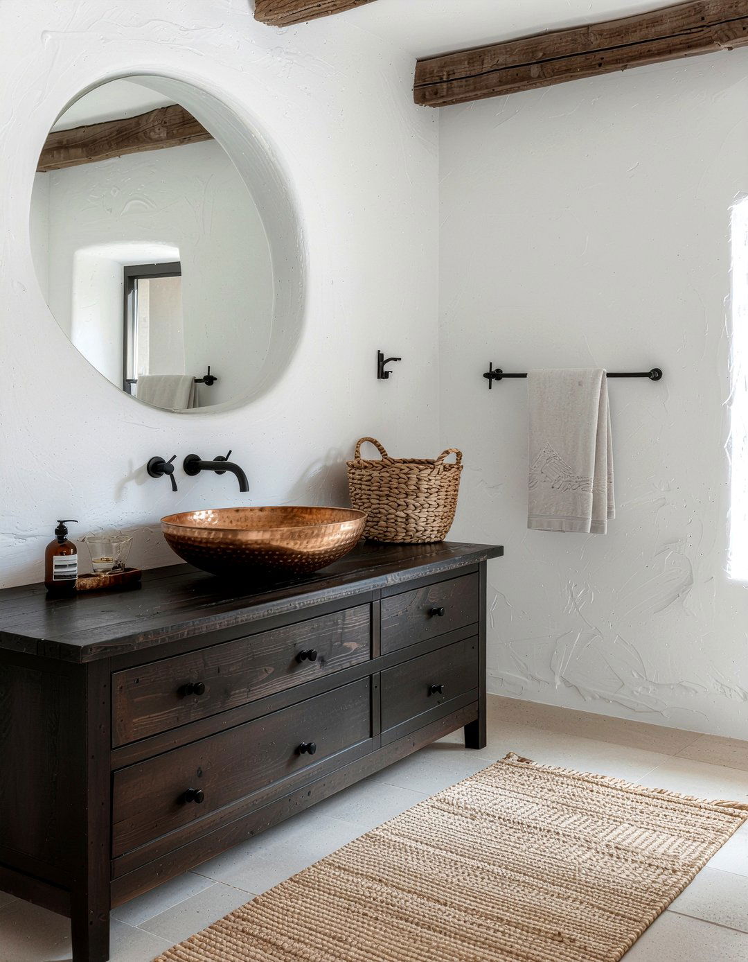 Copper bathroom sink fixture - 30 bathroom fixture accent ideas