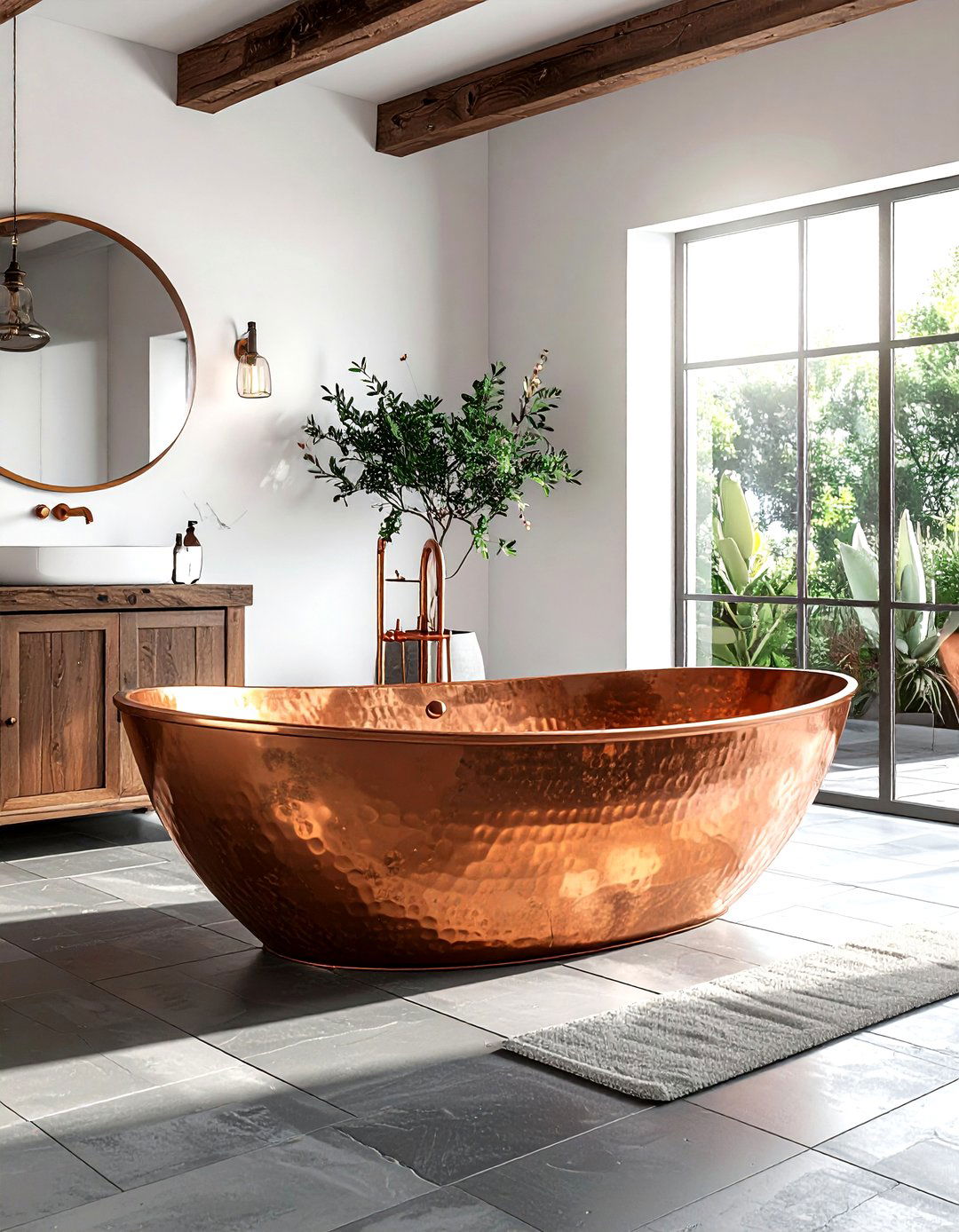 Copper bathtub - 30 Spanish bathroom ideas