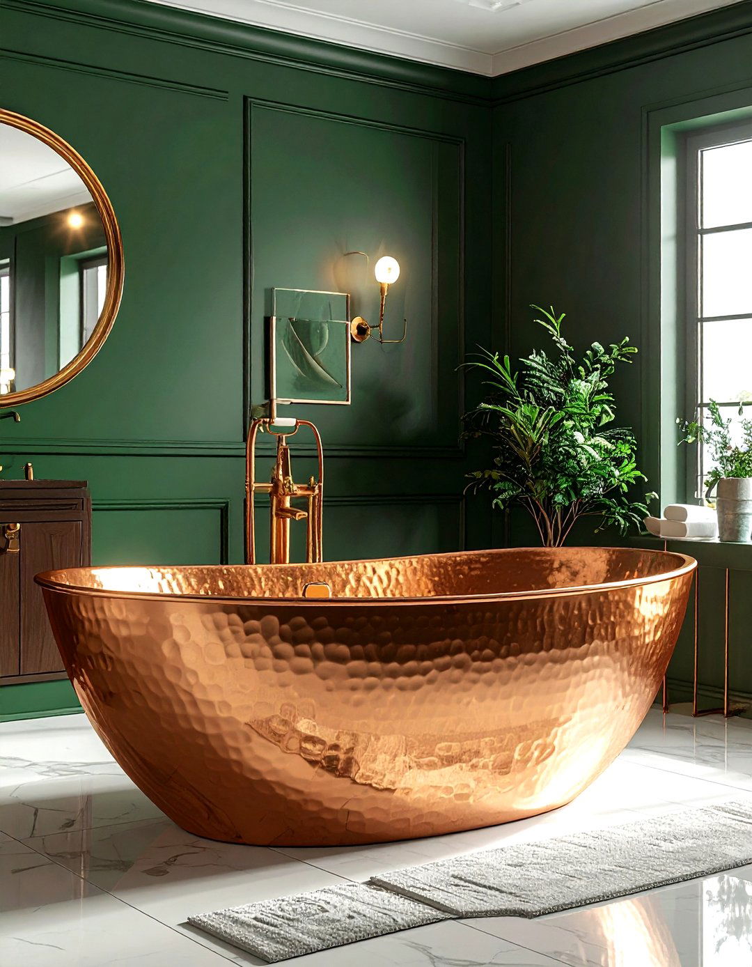 Copper bathtub - 30 vintage bathroom ideas