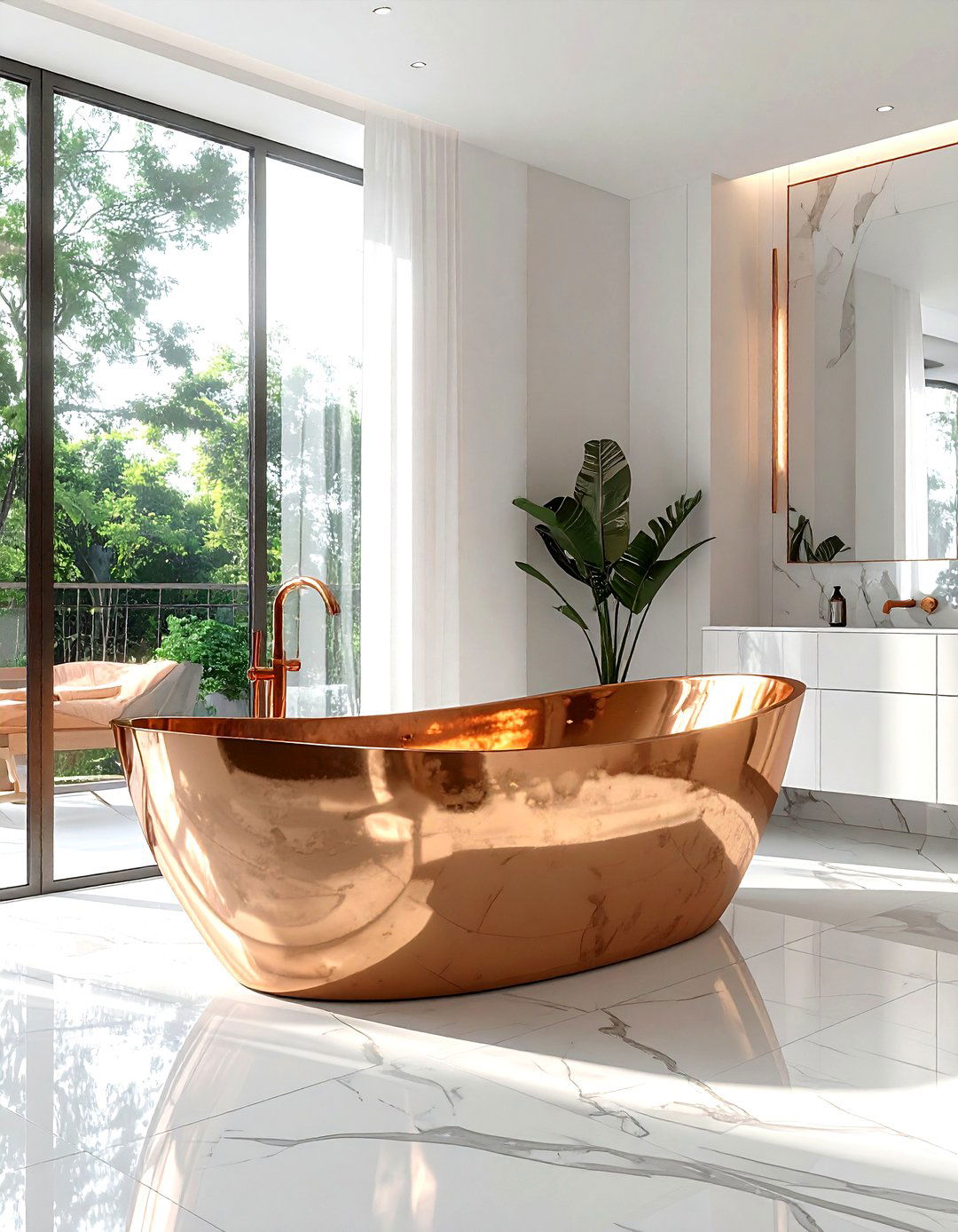 Copper bathtub - 30 copper decor ideas