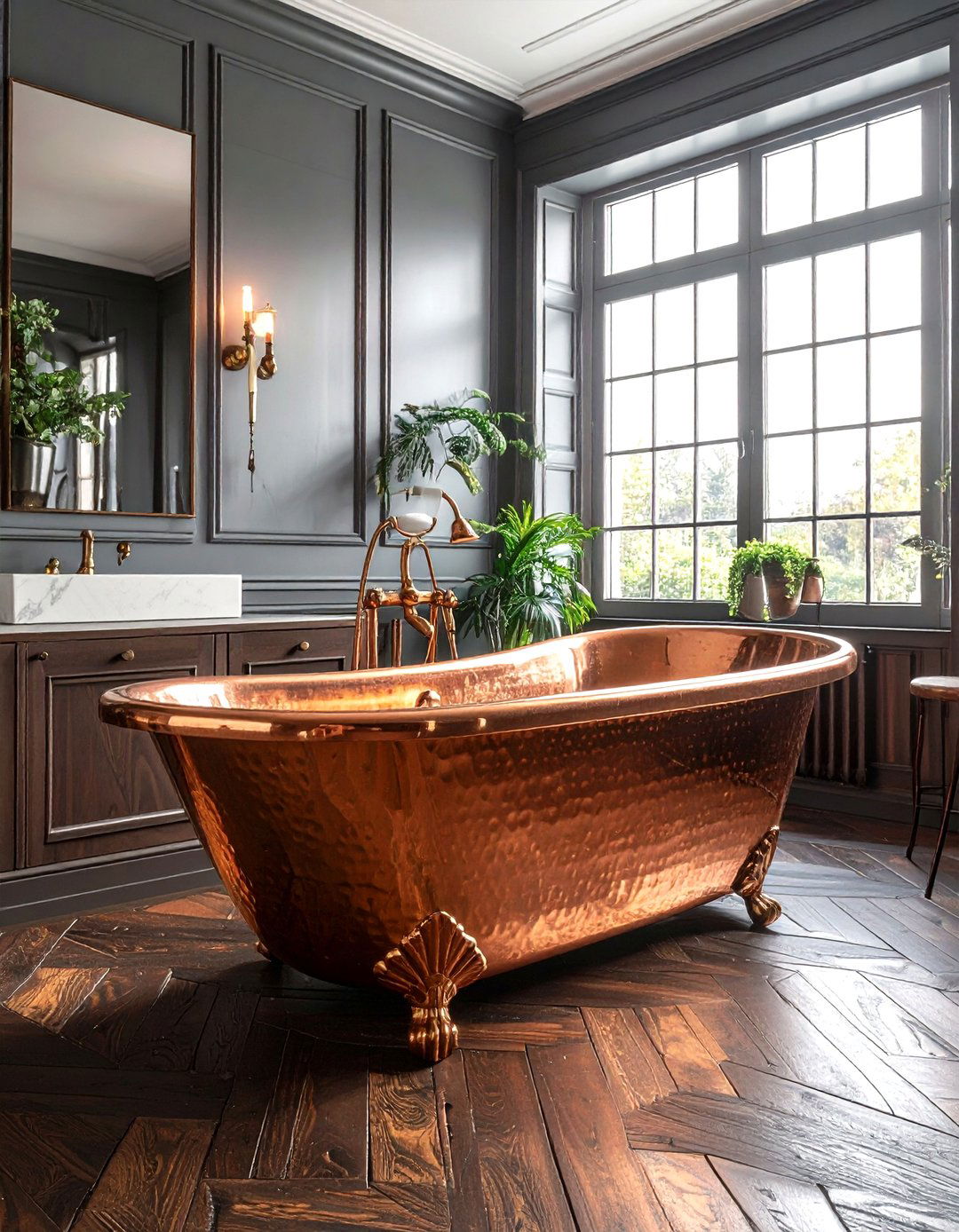 Copper bathtub - 30 dramatic bathroom ideas