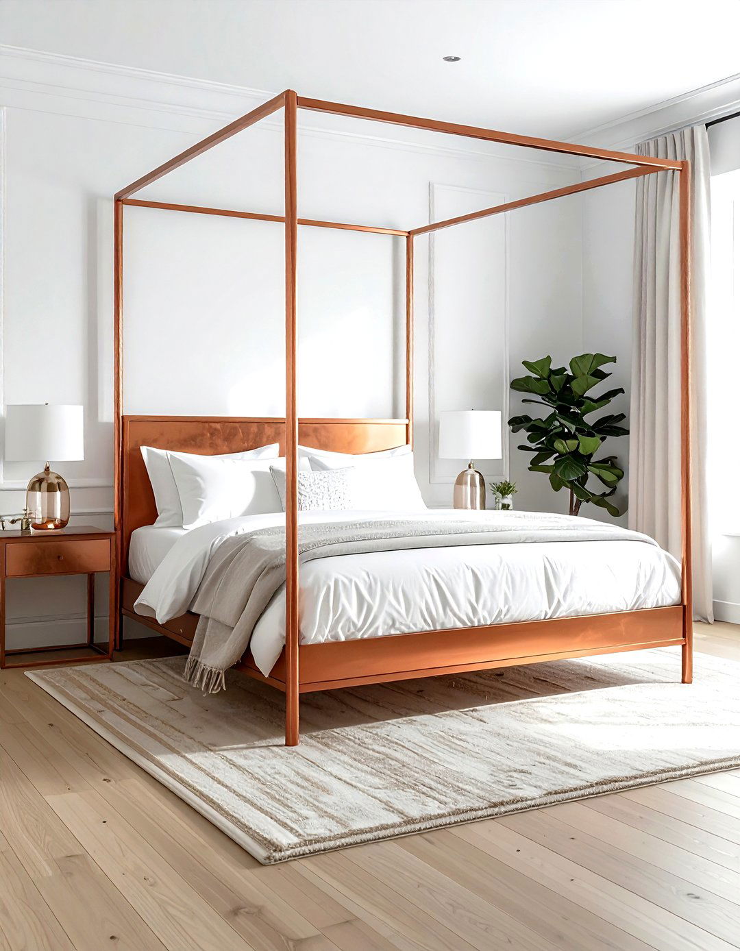 Copper bed frame - 30 copper decor ideas