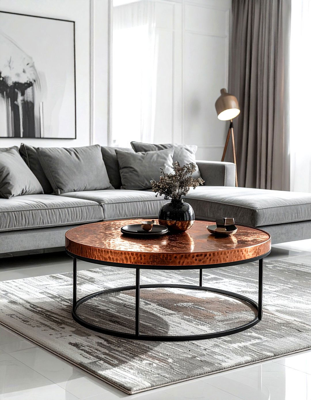 Copper coffee table - 30 copper decor ideas