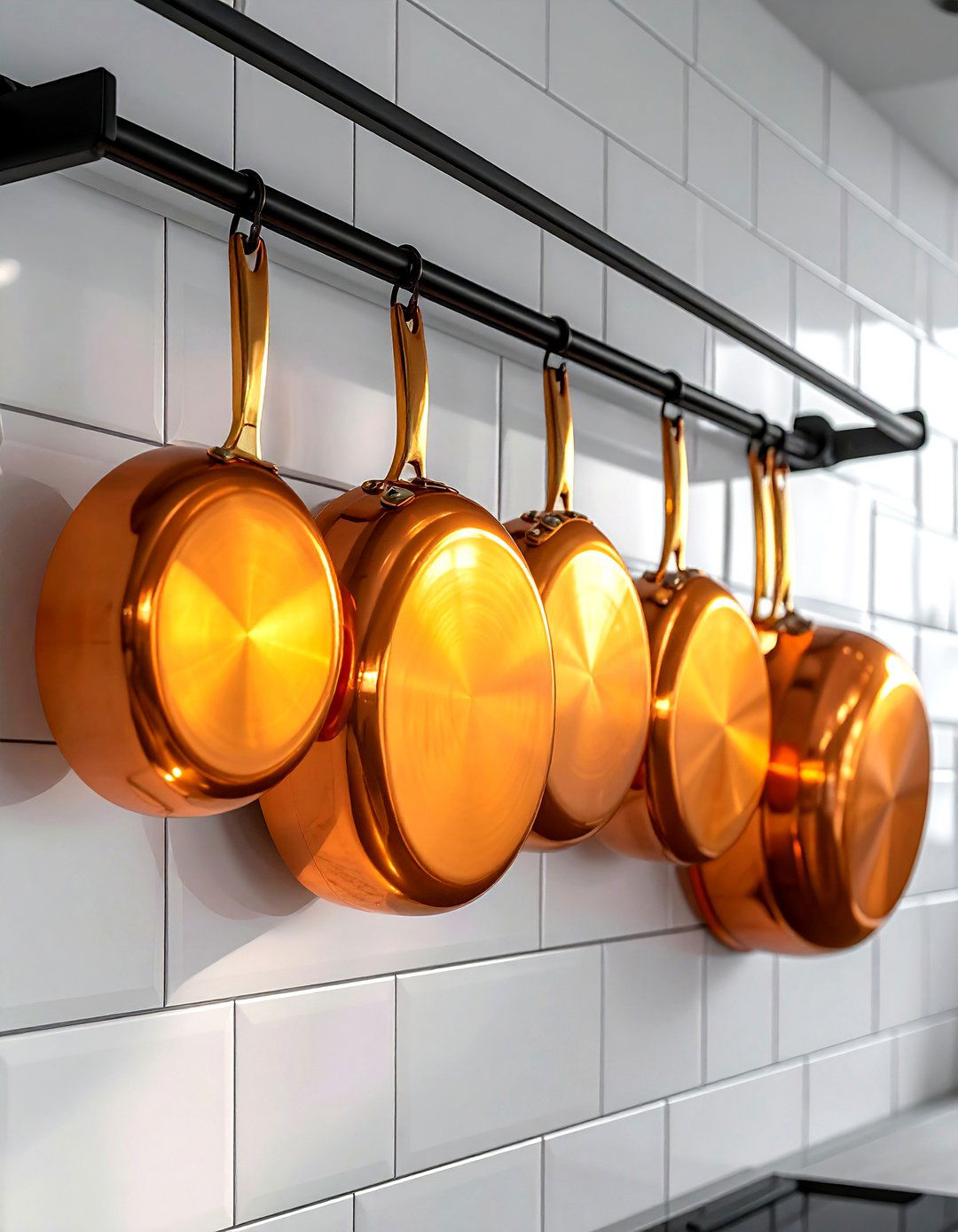 Copper cookware display - 30 Mediterranean kitchen ideas