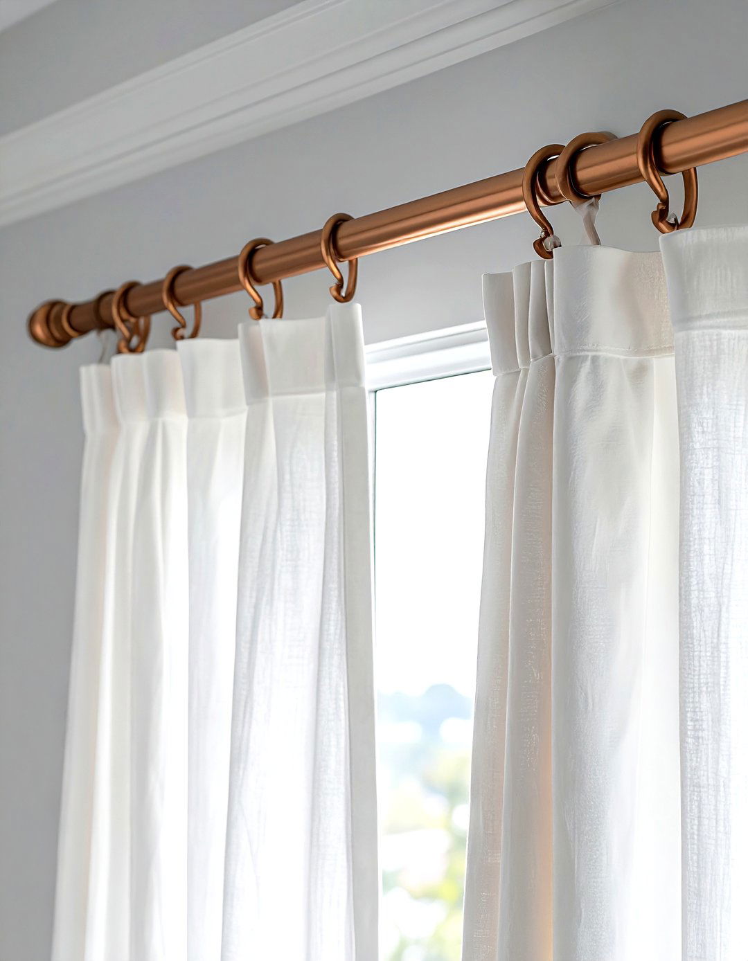 Copper curtain rod - 30 copper decor ideas
