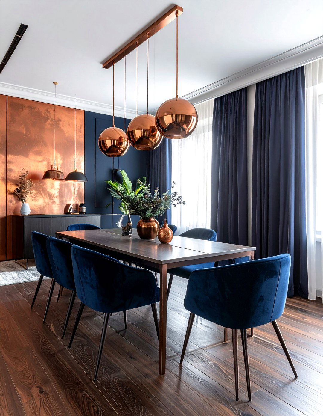 Copper dining room - 30 dining room accent color ideas