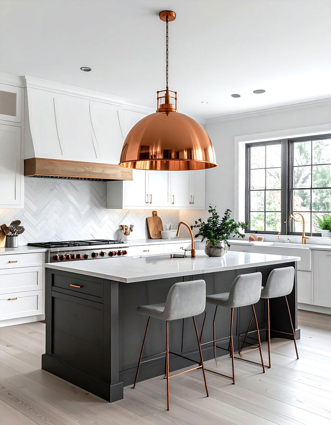 Copper dome pendant - 30 kitchen lighting design