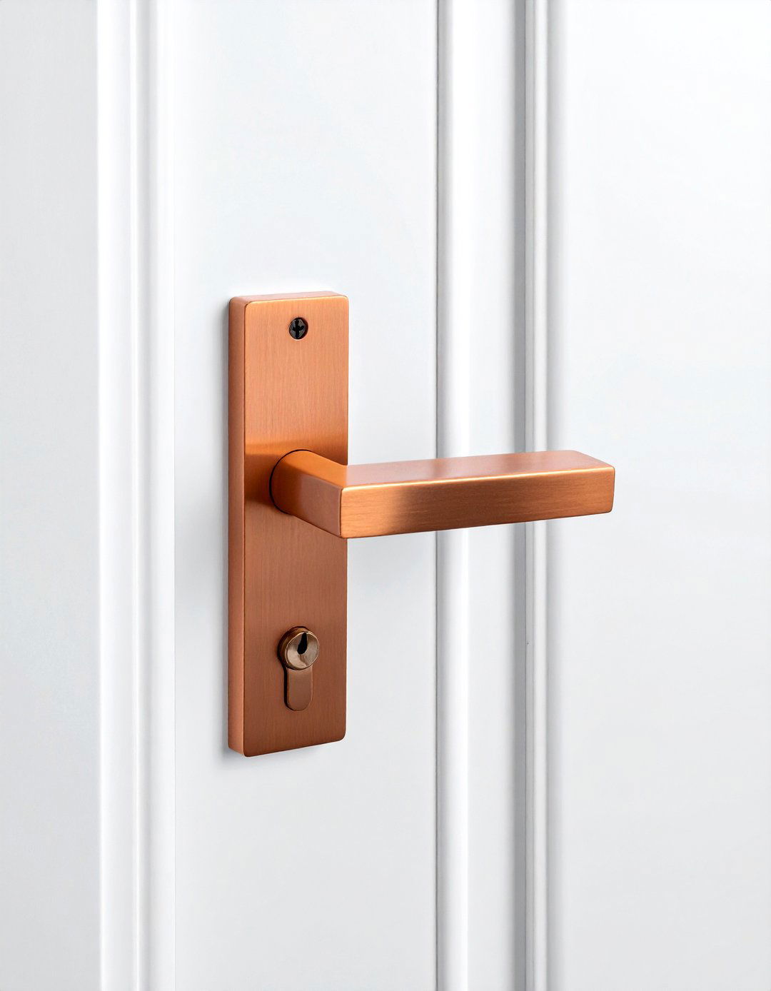 Copper door handle - 30 copper decor ideas