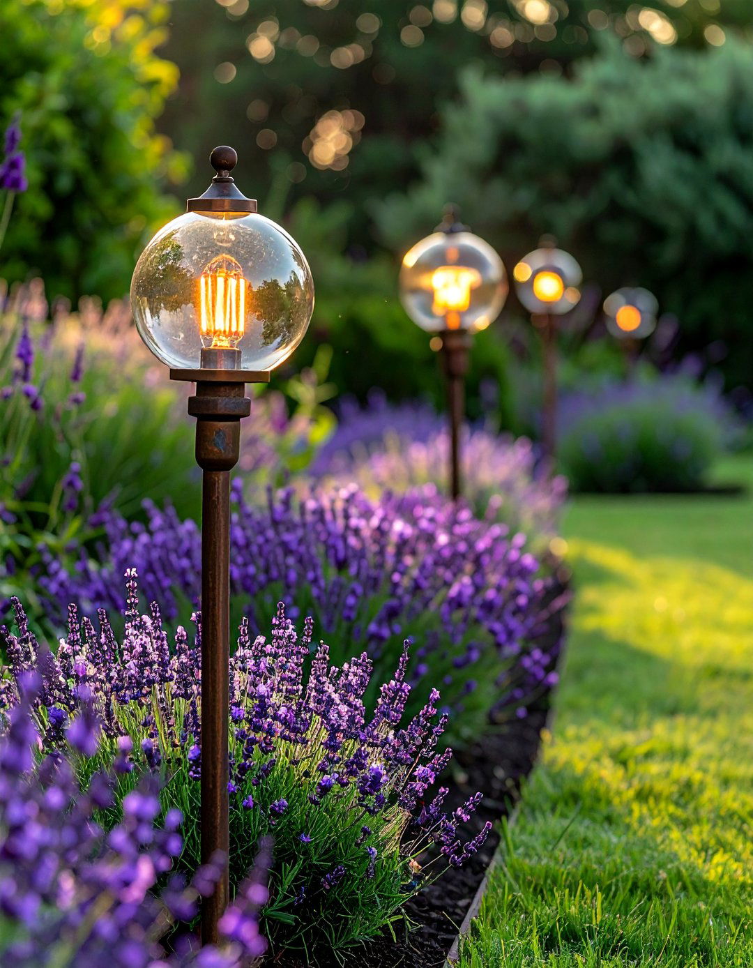 Copper garden stakes - 30 outdoor lighting ideas
