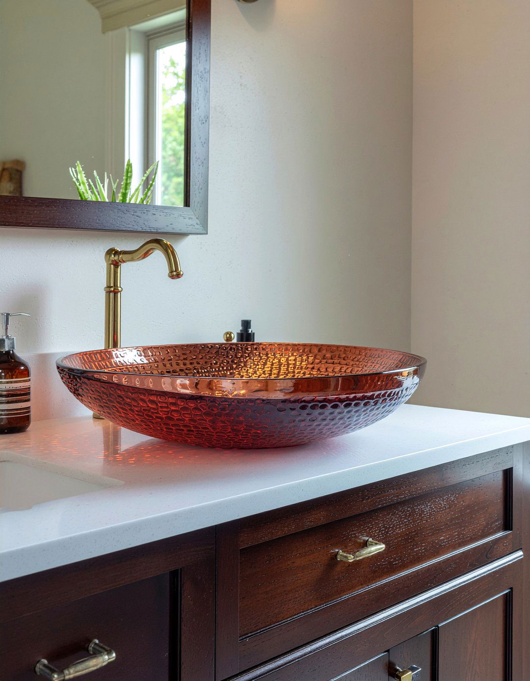 Copper glass sink - 30 glass sink ideas