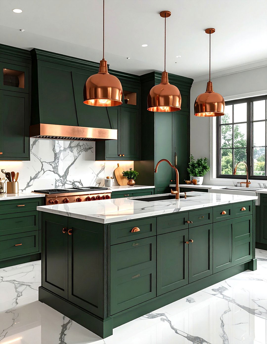 Copper kitchen accents - 30 custom kitchen ideas