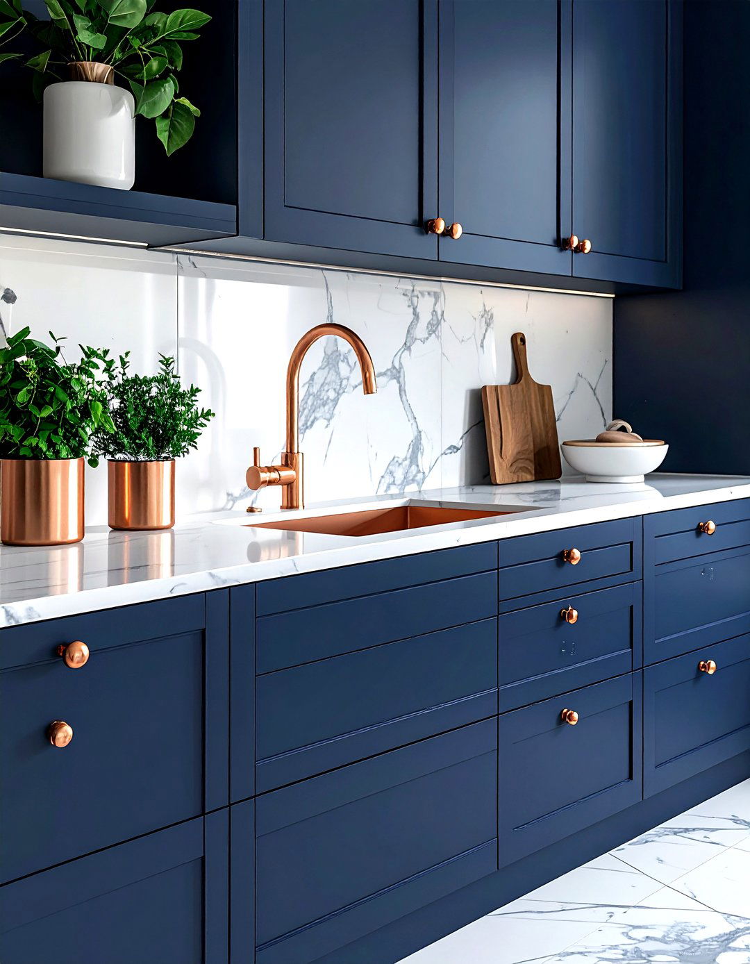 Copper kitchen hardware - 30 rust kitchen ideas