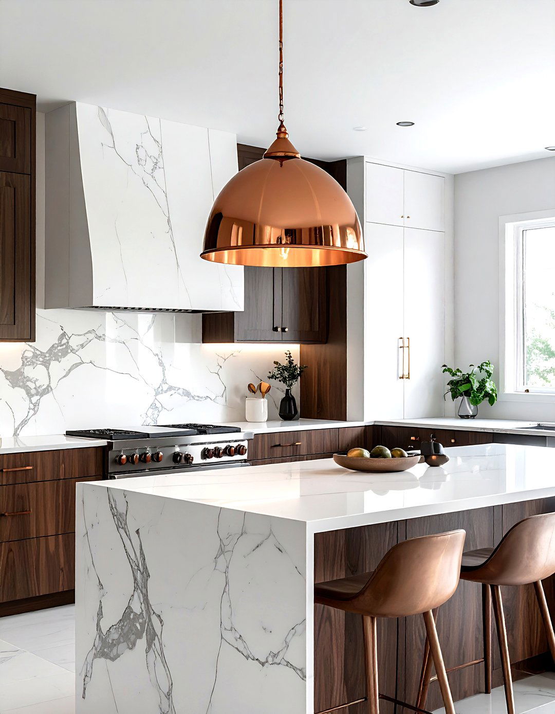 Copper kitchen pendant light - 30 kitchen lamp ideas