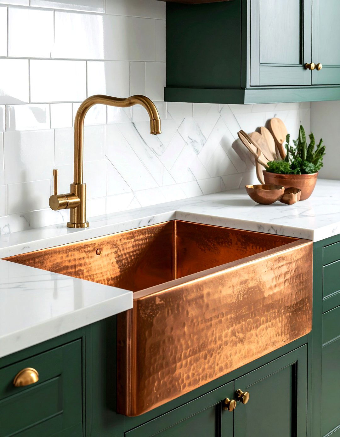 Copper kitchen sink basin - 30 dream kitchen ideas