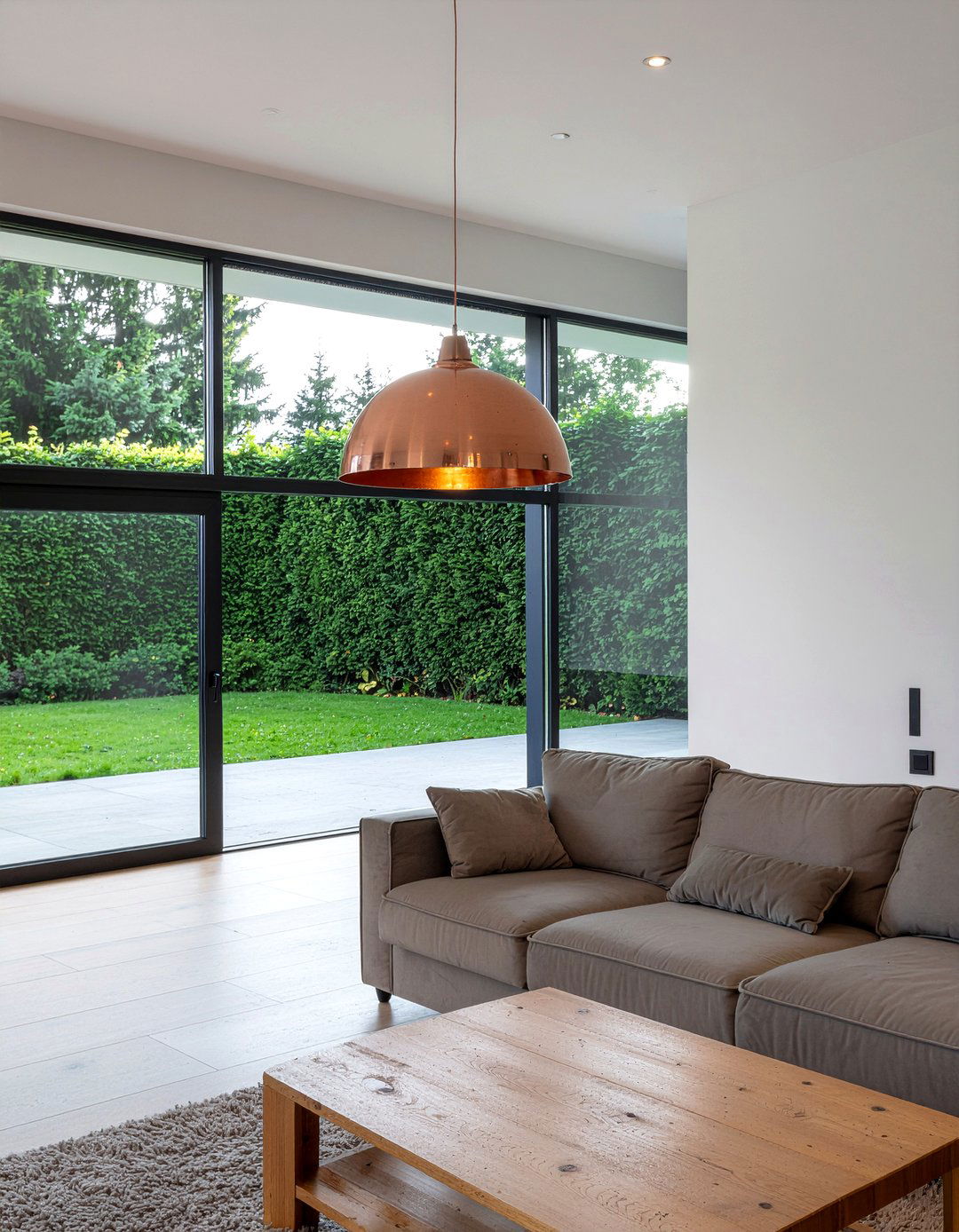 Copper light fixture - 30 rust living room ideas