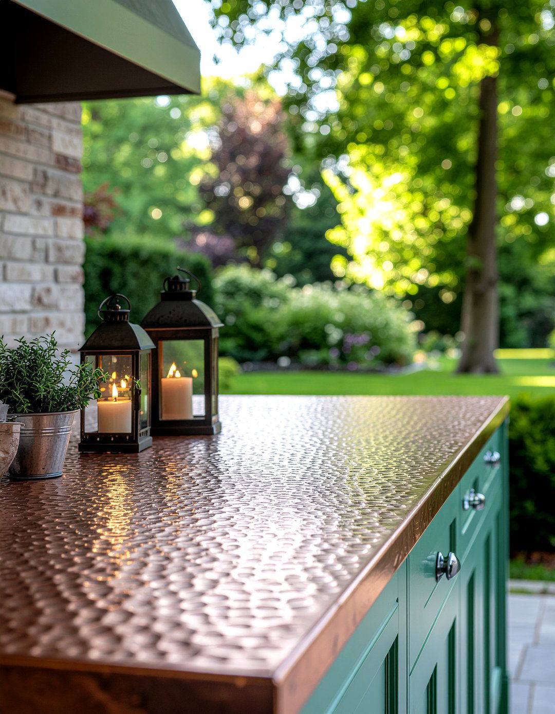 Copper outdoor kitchen countertop - 30 outdoor kitchen countertop ideas