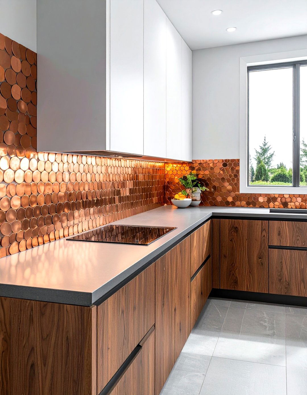 Copper penny tile backsplash - 30 penny round tile bathroom ideas