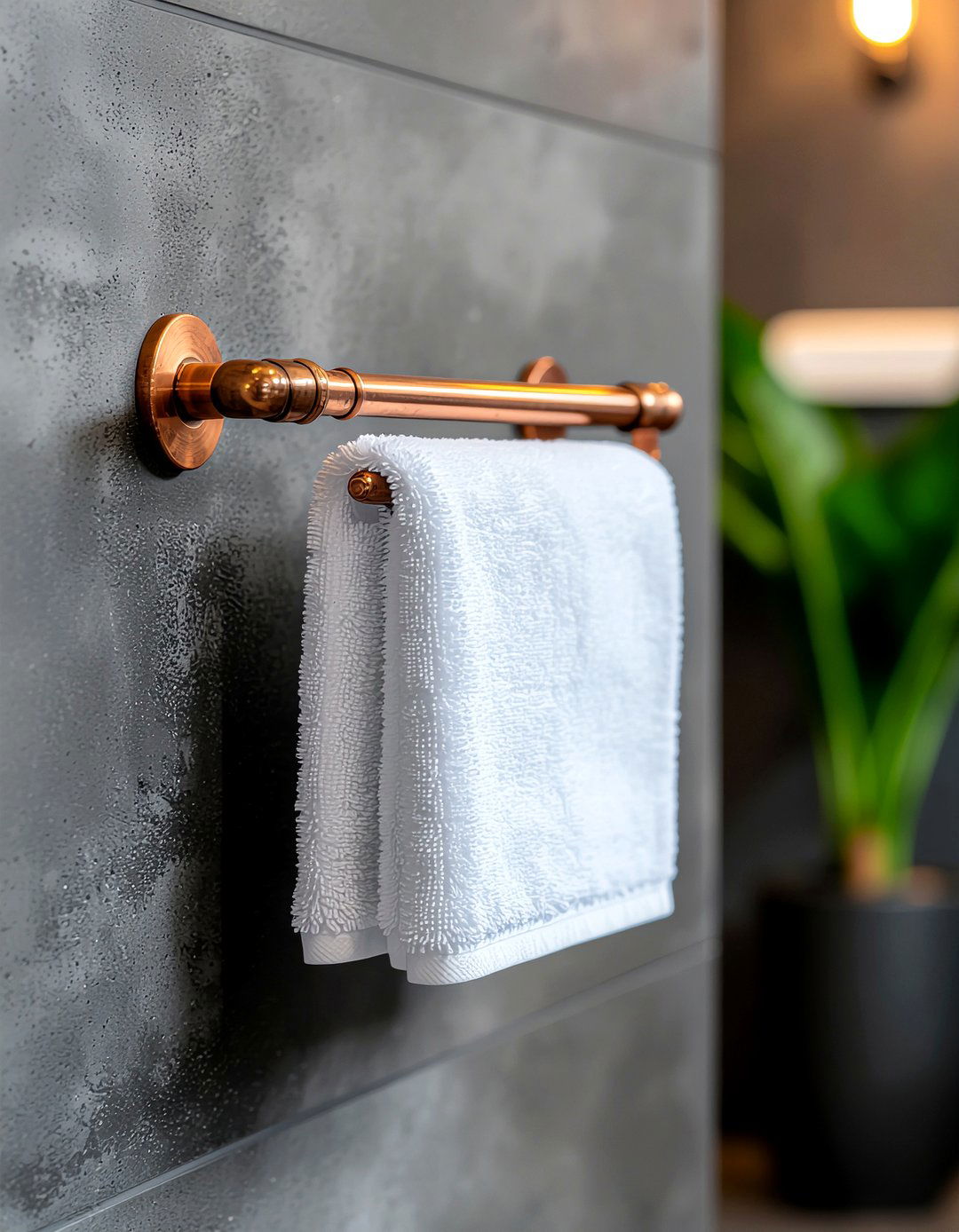 Copper pipe towel bar - 30 bathroom handmade ideas