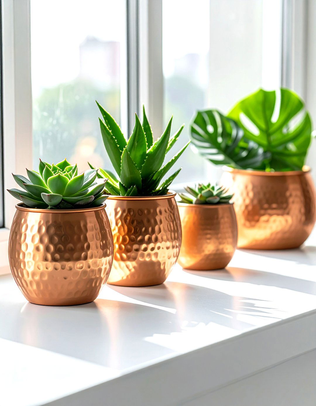 Copper plant pot