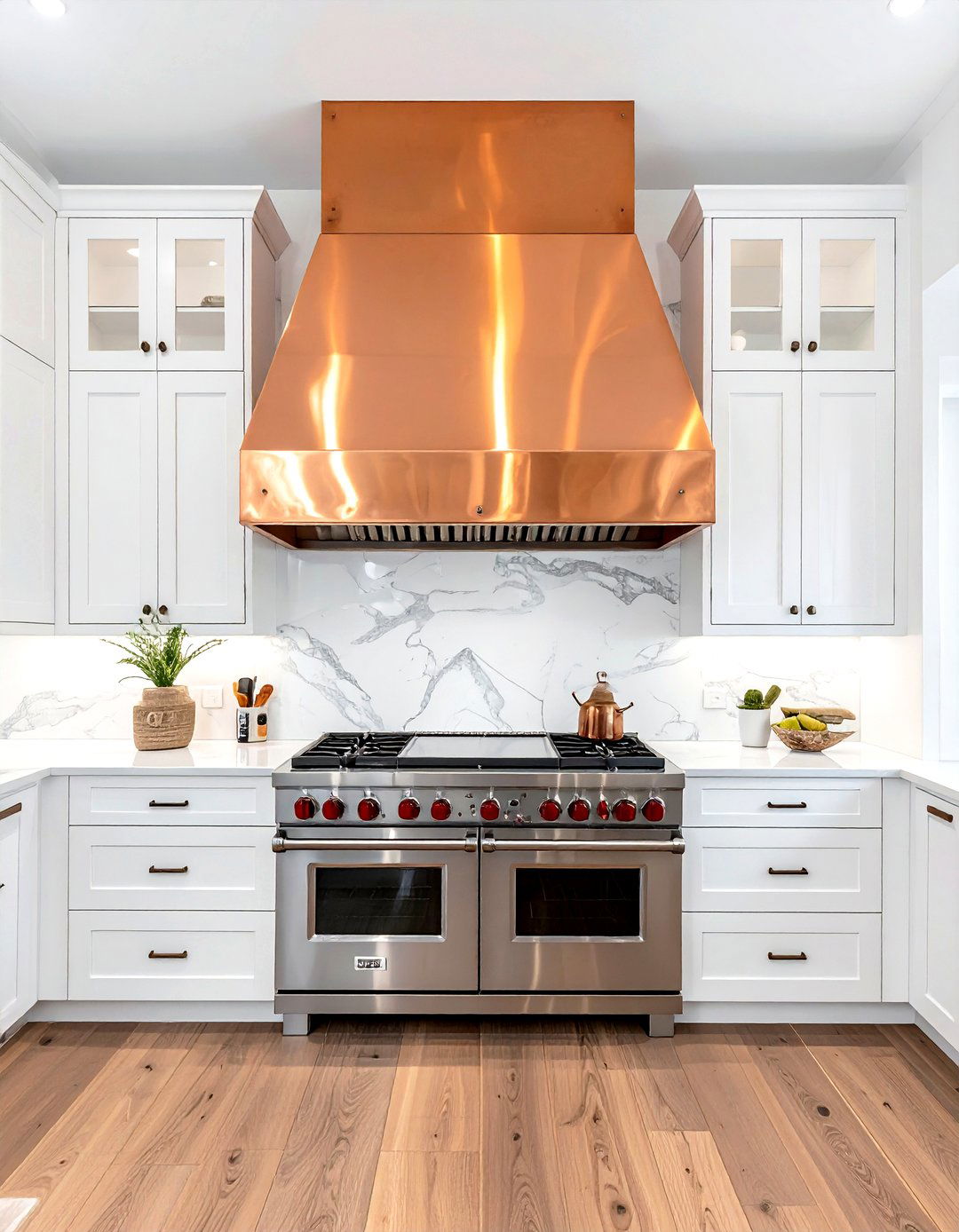Copper range hood - 30 copper decor ideas