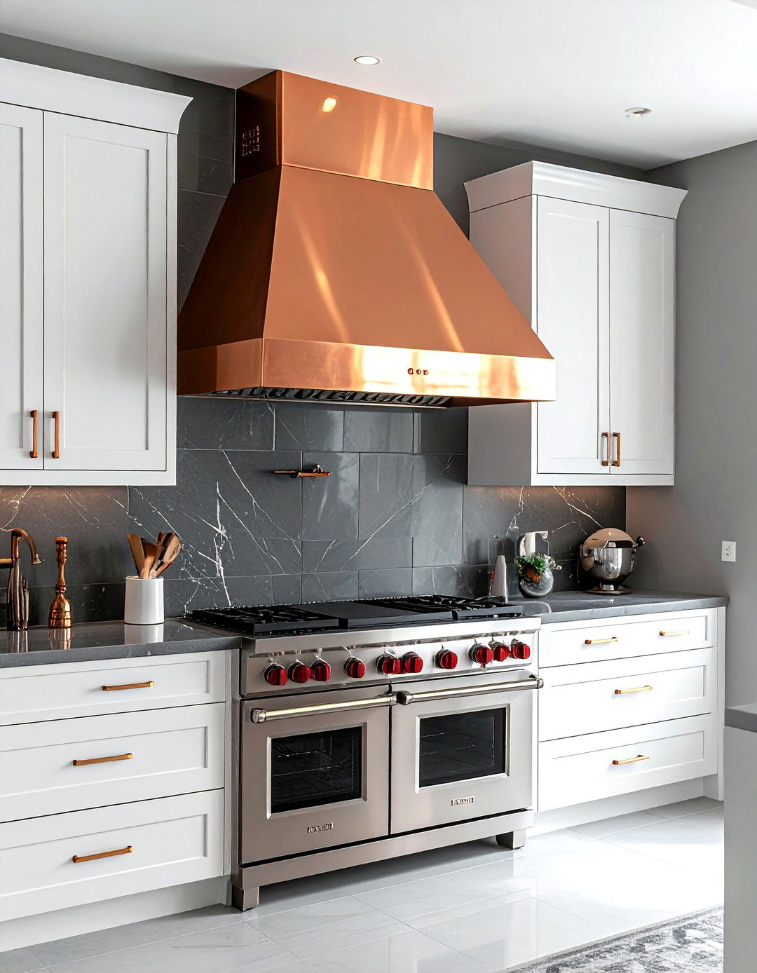 Copper range hood - 30 rust kitchen ideas