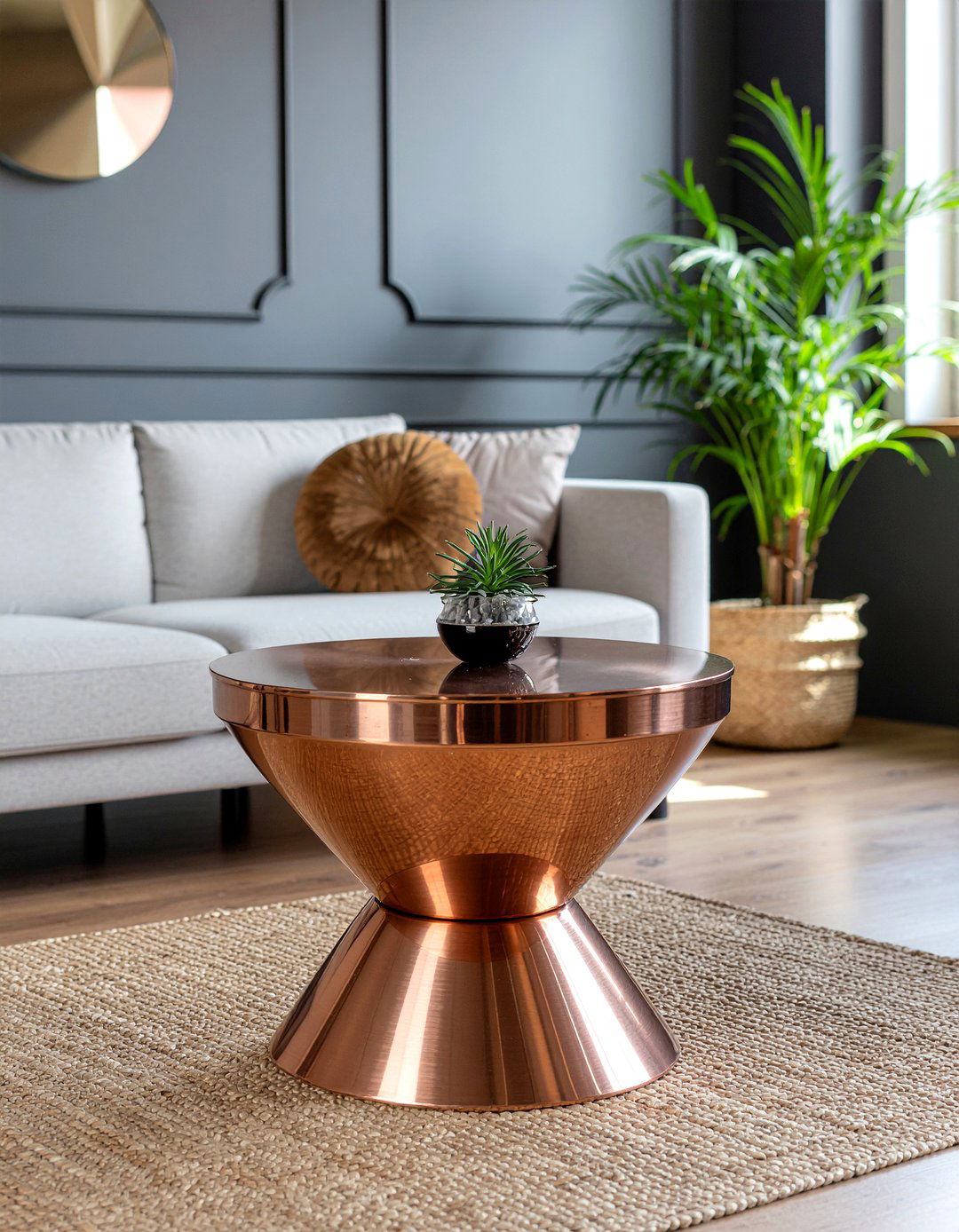 Copper round coffee table - 30 living room round coffee tables