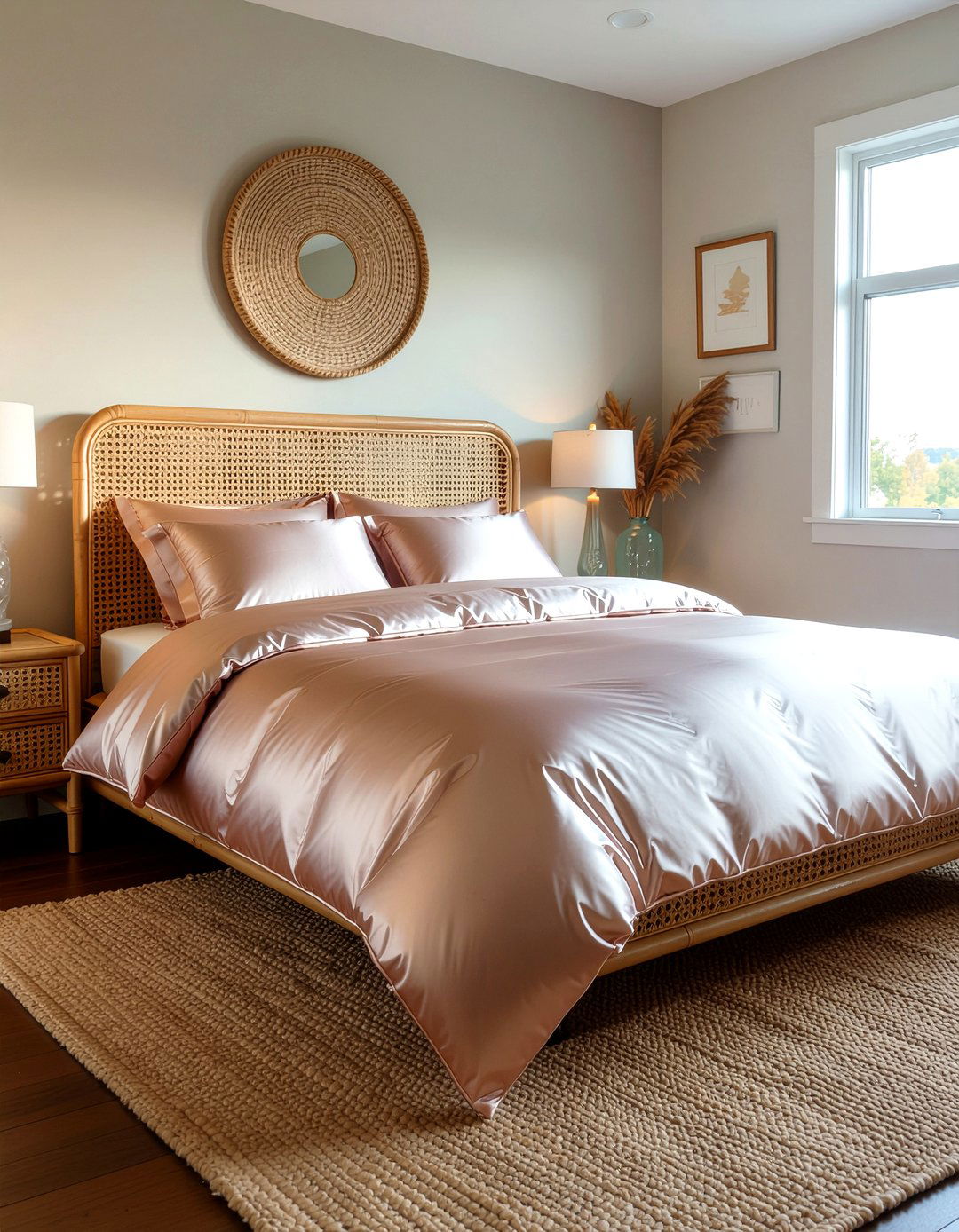 Copper satin duvet