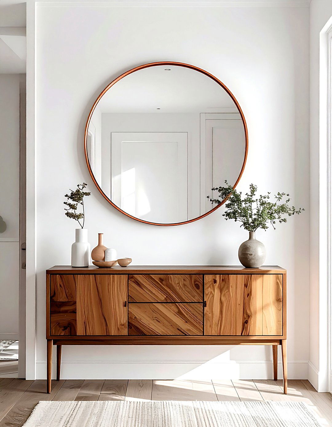 Copper wall mirror - 30 copper decor ideas