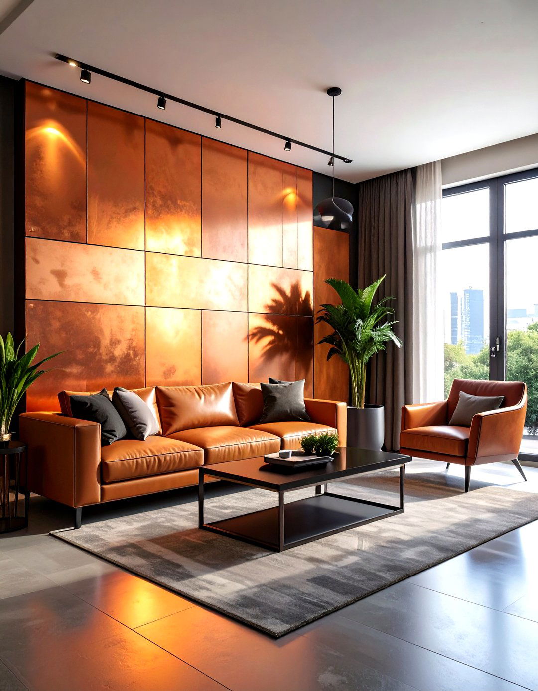 Copper wall panels - 30 living room textured walls