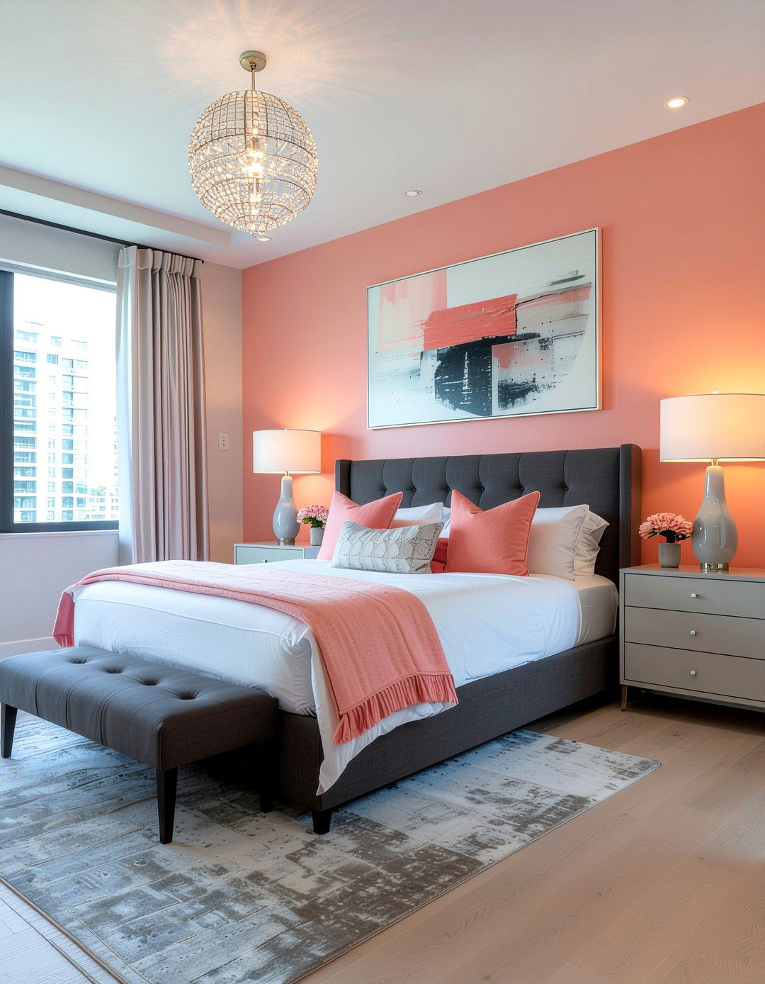 Coral And Grey Bedroom - 30 coral bedroom ideas