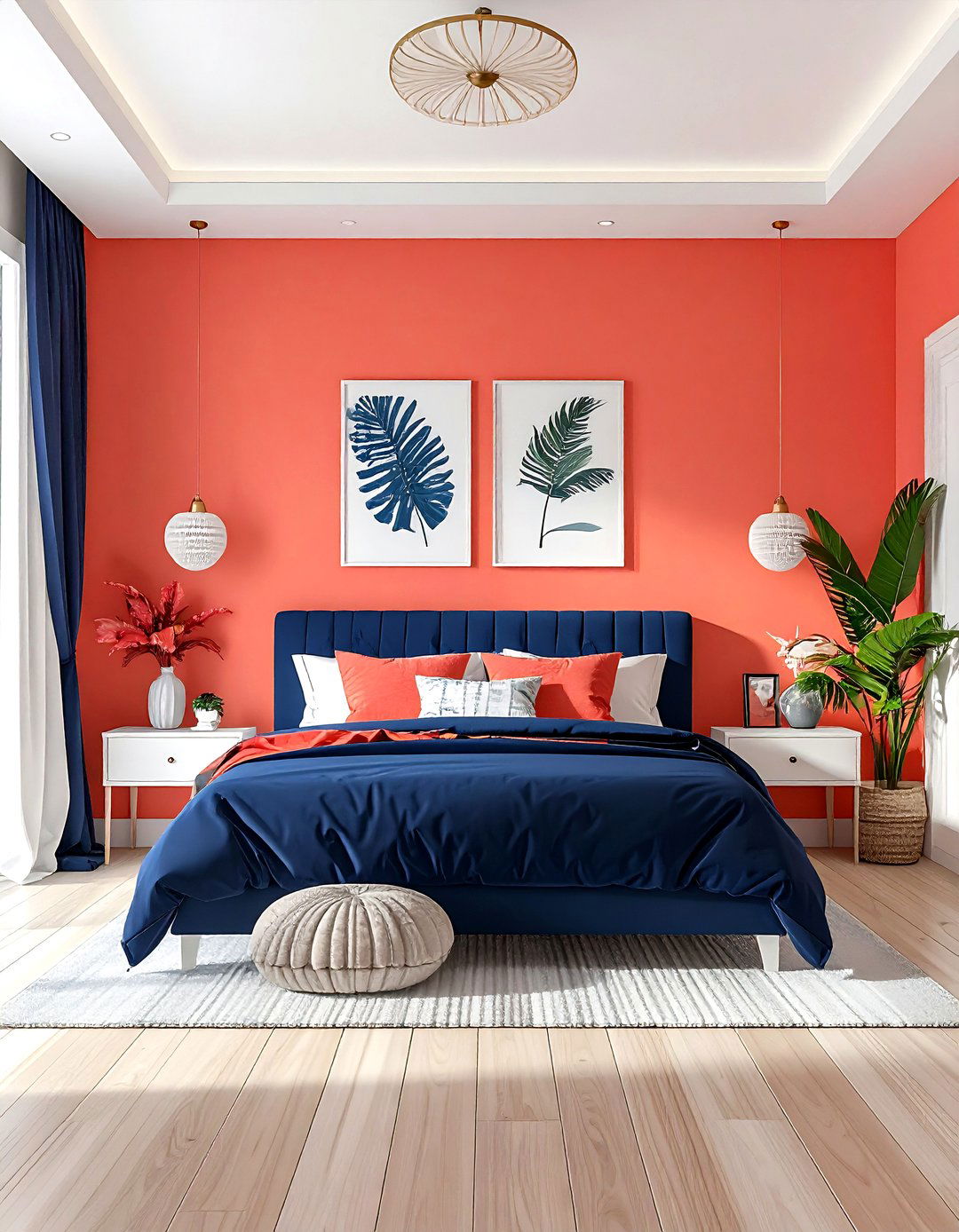 Coral Bedroom - 30 bedroom paint color ideas