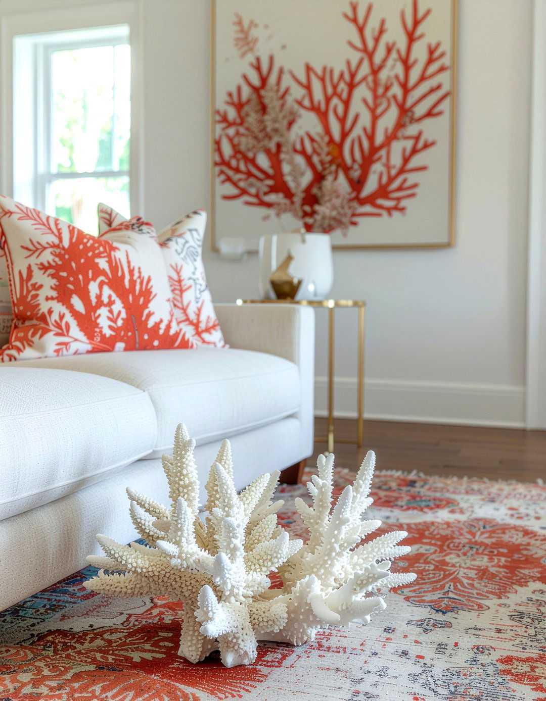 Coral Decor - 30 coastal living room ideas