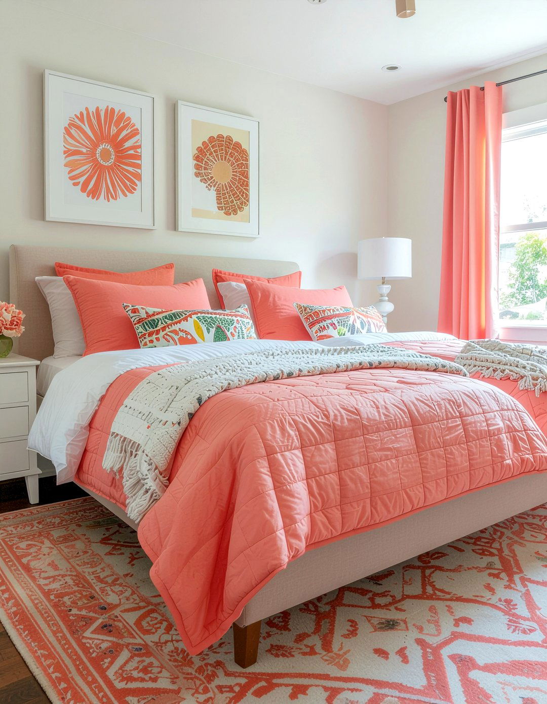 Coral Guest Bedroom - 30 coral bedroom ideas