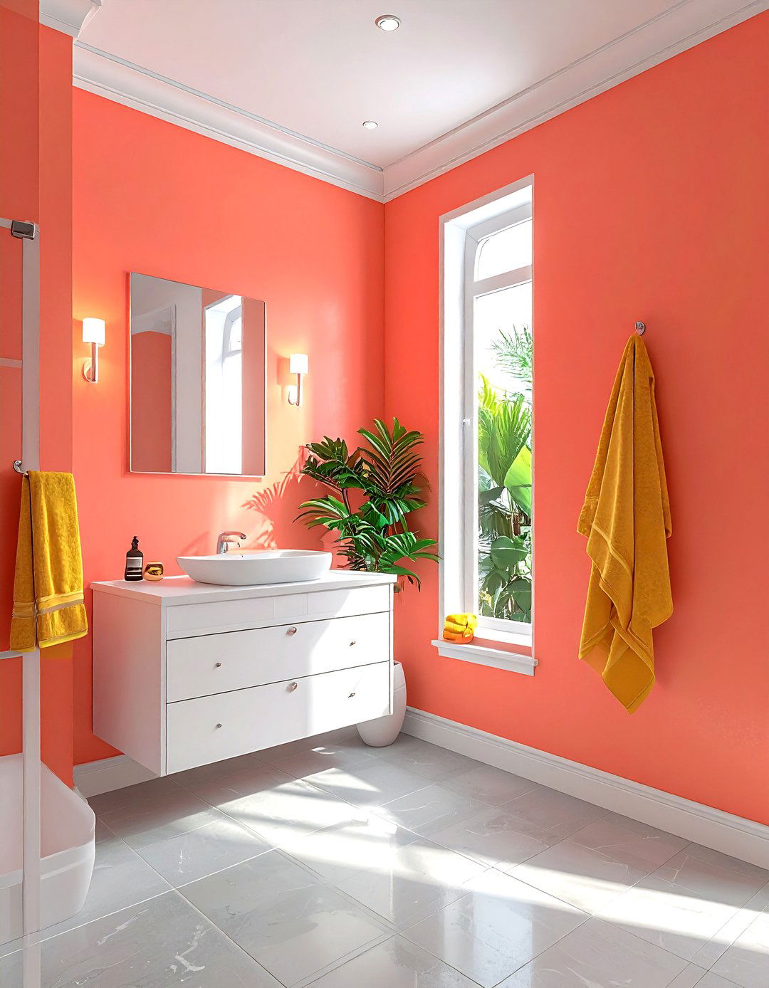Coral bathroom paint - 30 bathroom paint color ideas