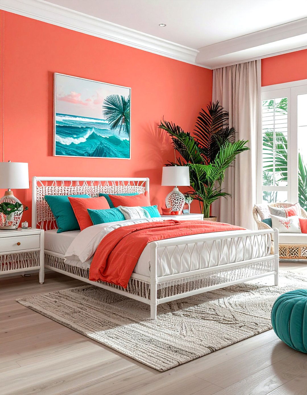 Coral bedroom decor - 30 orange bedroom decor ideas