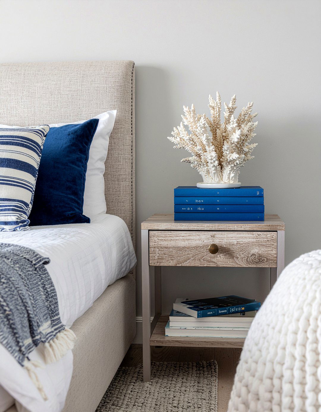 Coral decor accents - 30 coastal bedroom ideas