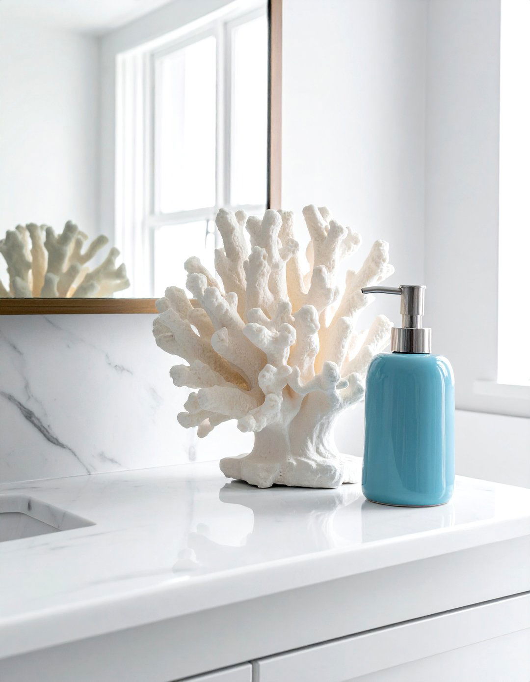 Coral decor - 30 beach house bathroom ideas