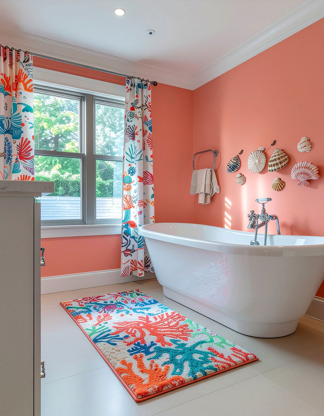 Coral kids bathroom - 30 coral bathroom ideas