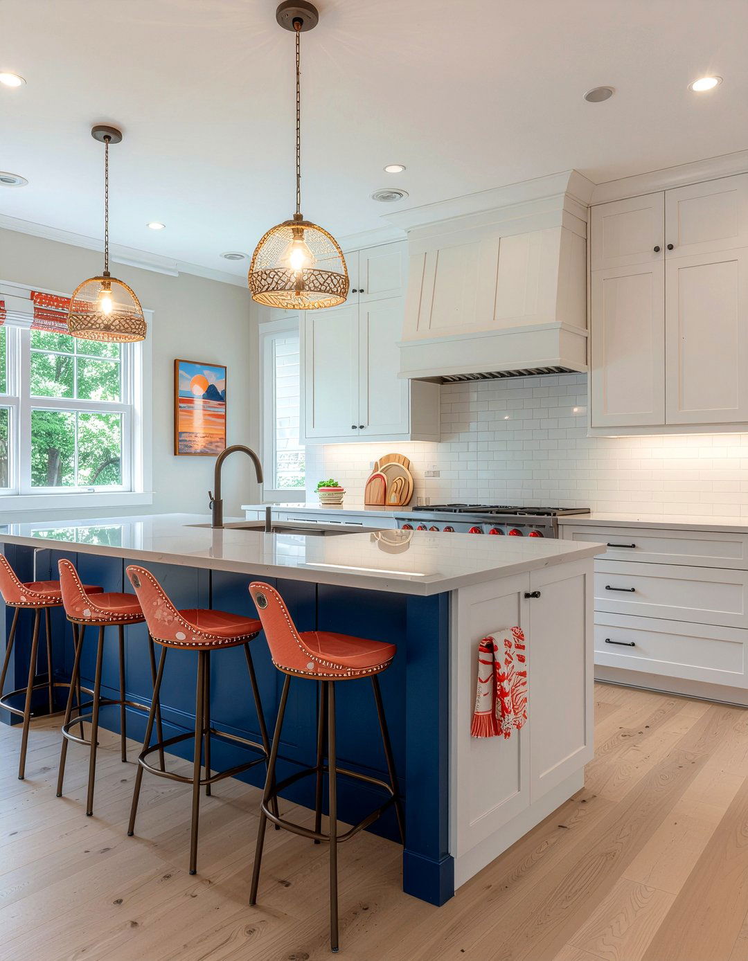 Coral kitchen accents - 30 beach kitchen ideas