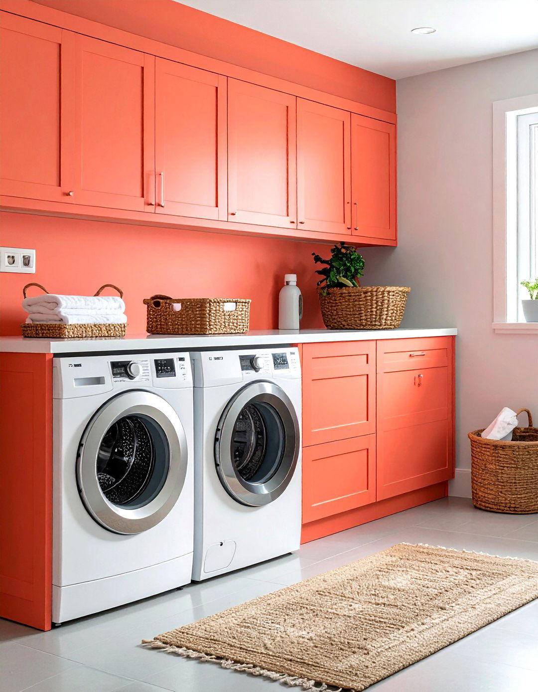 Coral laundry room - 30 coral decor ideas