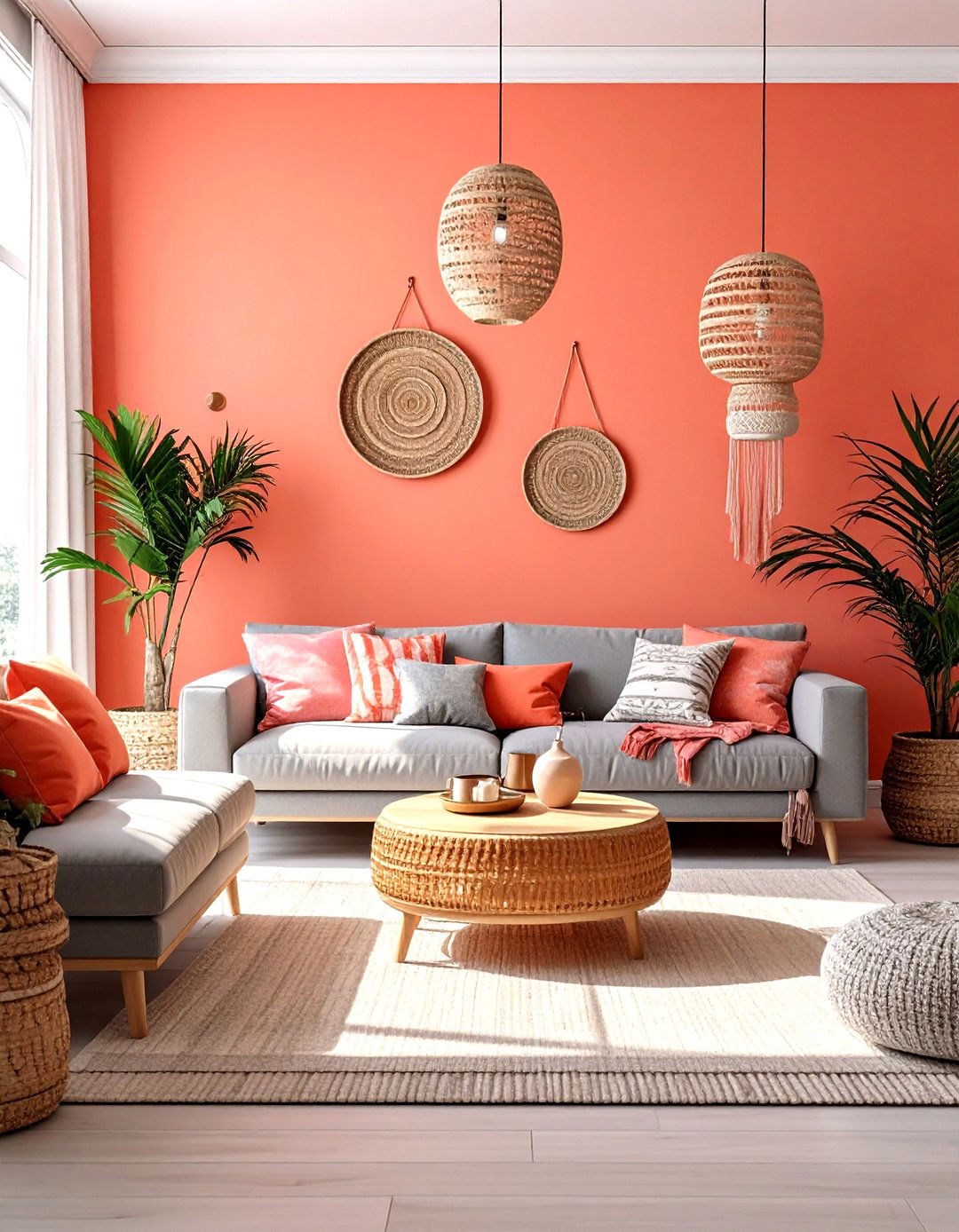 Coral living room walls - 30 living room paint colors