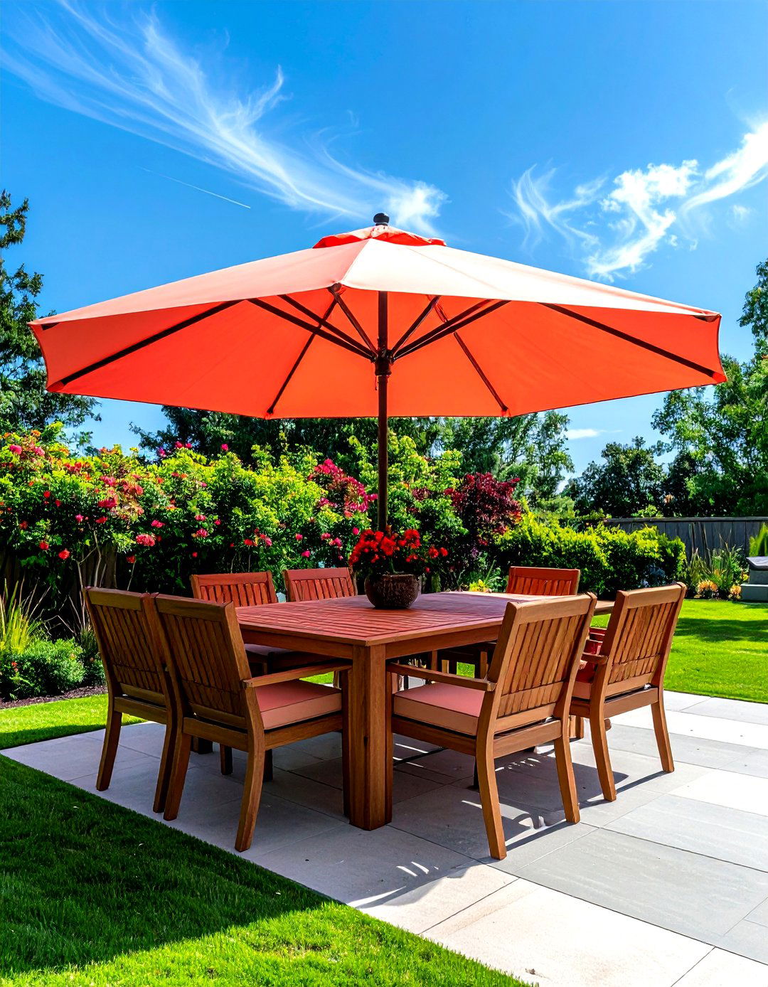 Coral patio umbrella - 30 coral decor ideas