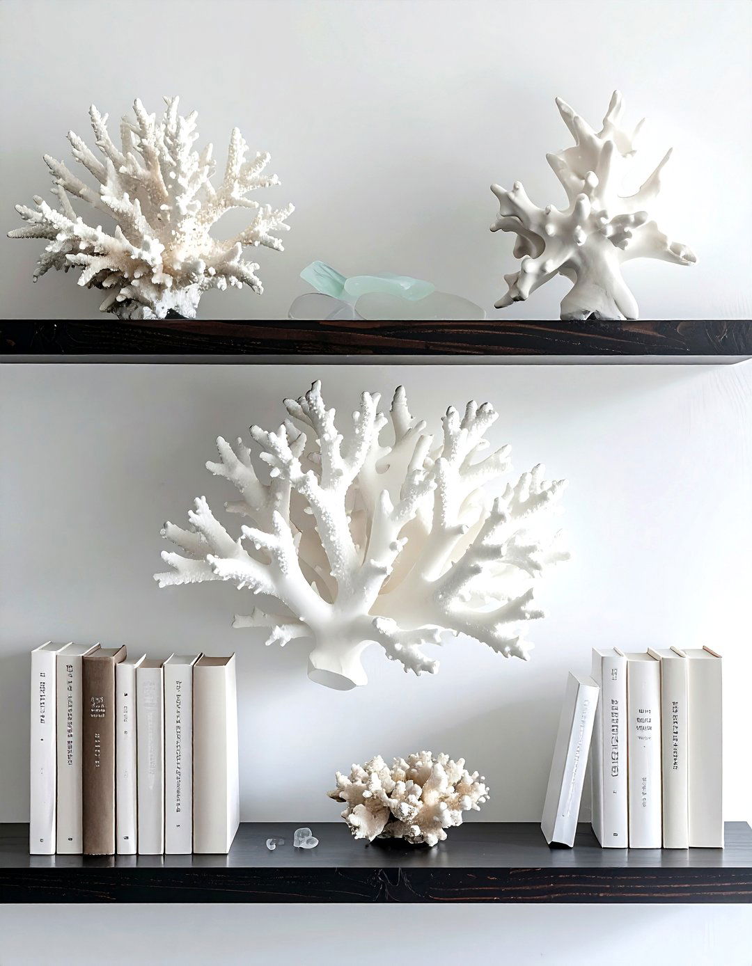 Coral sculpture display - 30 coastal home decor ideas