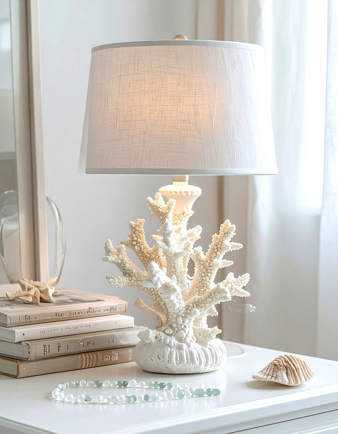 Coral table lamp - 30 beach decor ideas