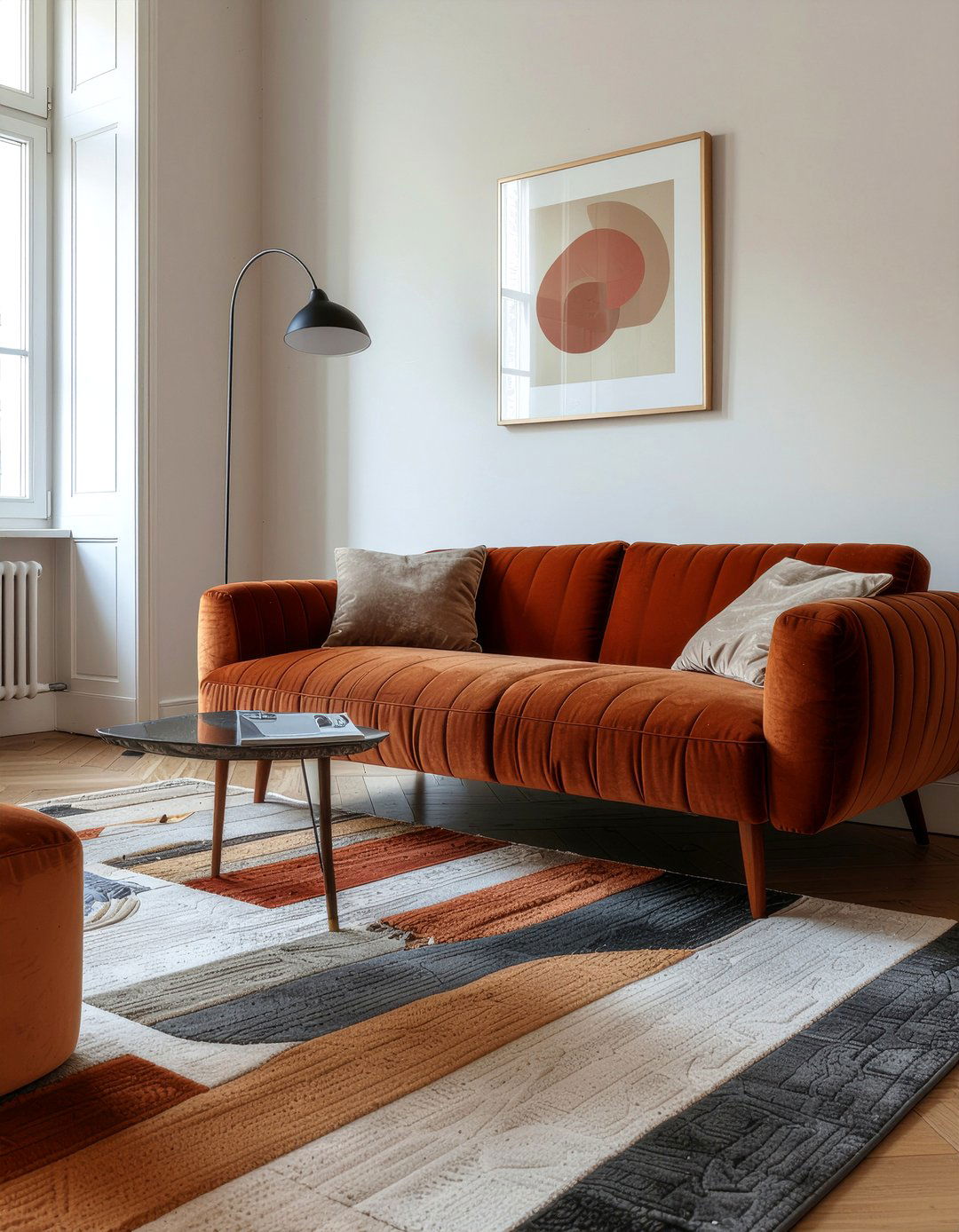 Corduroy Couch - 30 textured living room ideas