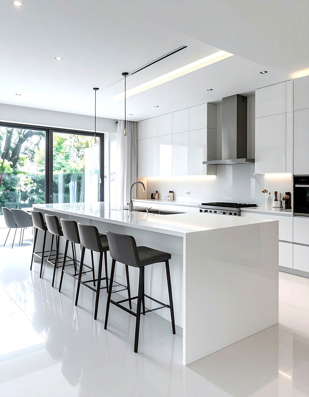 Corian Waterfall Island - 30 Corian kitchen ideas