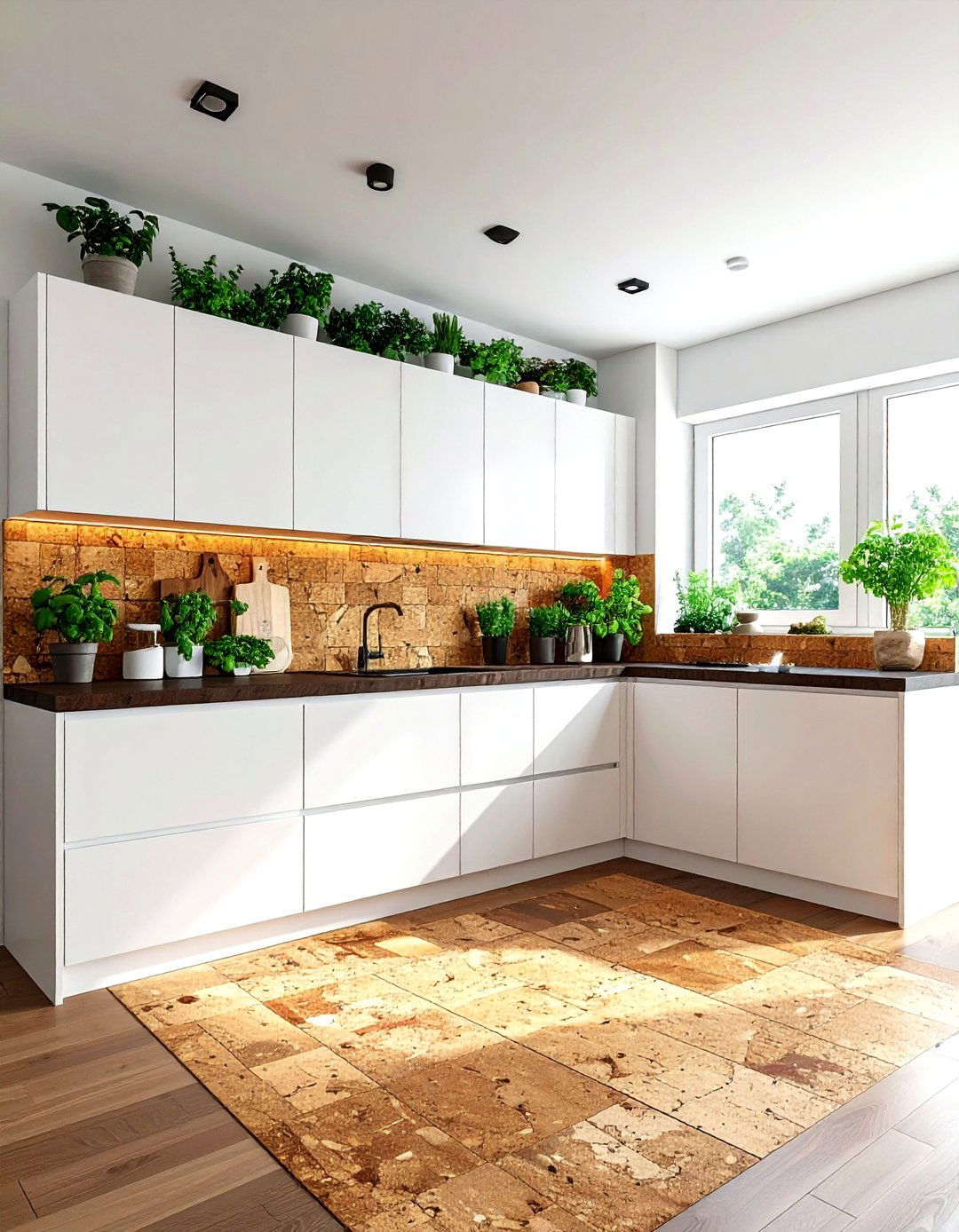 Cork Backsplash - 30 DIY kitchen backsplash ideas