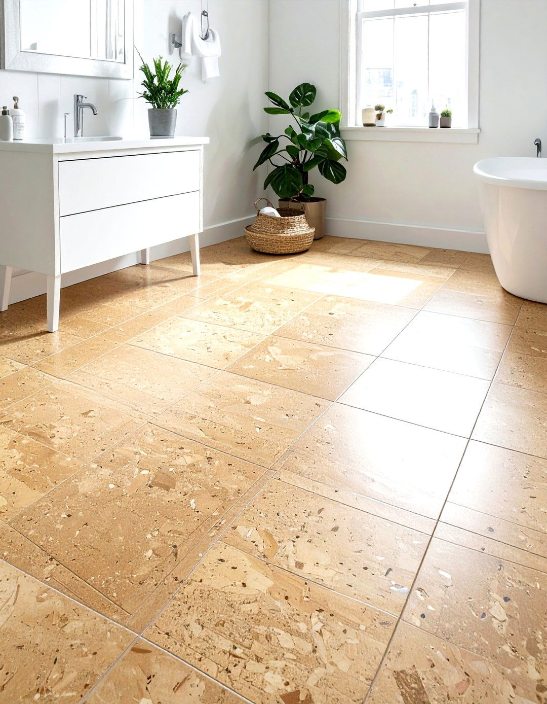 Cork Bathroom Floor - 30 natural bathroom ideas