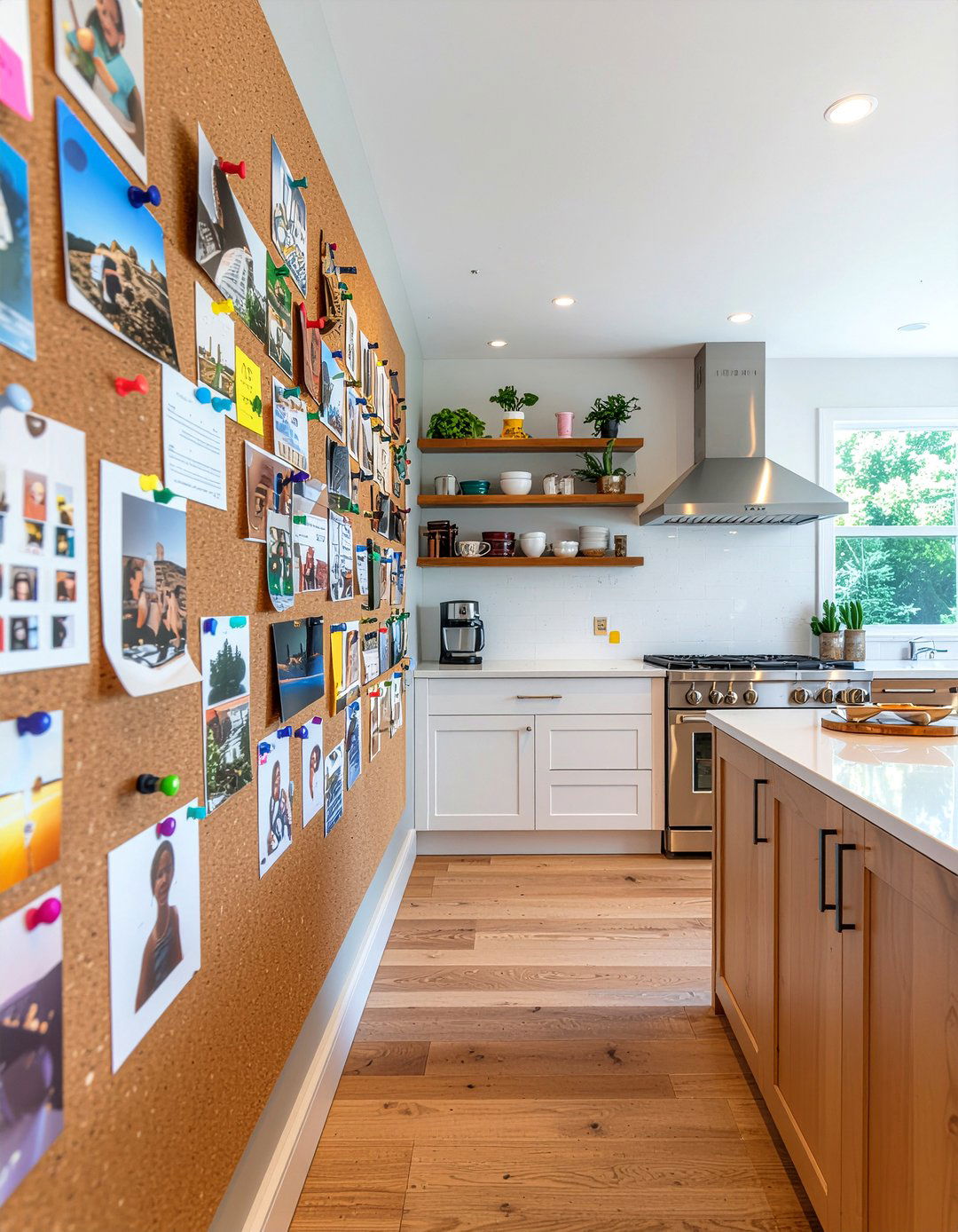 Cork Board Wall - 30 kitchen drop zone ideas